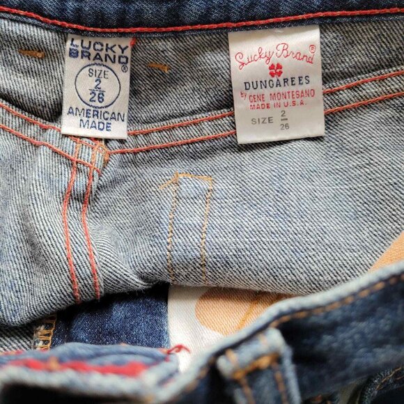 Lucky Brand Jeans Womens Size 2/26 Bootcut Cotton Dark Wash Blue Made in USA - Picture 7 of 9